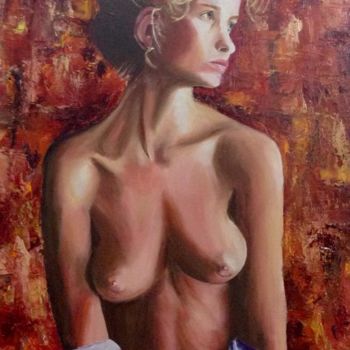 Painting titled "Naked woman" by Alicia Charnis, Original Artwork, Oil