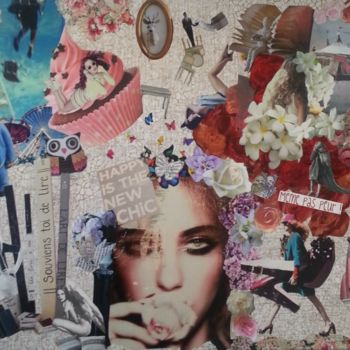 Collages titled "L'air" by Lydie Girard, Original Artwork