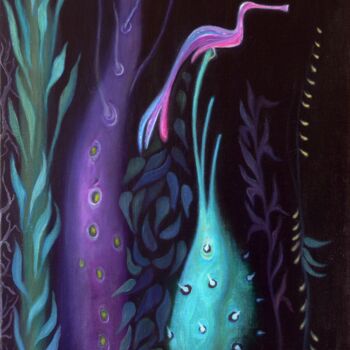 Картина под названием "Paradise Bird" - Collay Anne, Подлинное произведение искусства, Масло Установлен на Деревянная рама д…