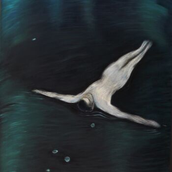 Painting titled "Out of nowhere" by Collay Anne, Original Artwork, Oil Mounted on Wood Stretcher frame