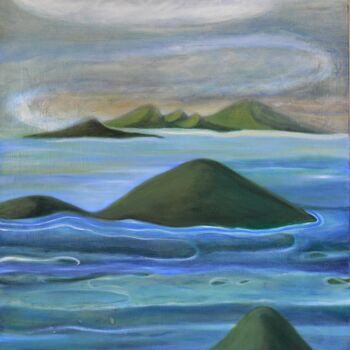Картина под названием "The Islands" - Collay Anne, Подлинное произведение искусства, Масло Установлен на Деревянная рама для…
