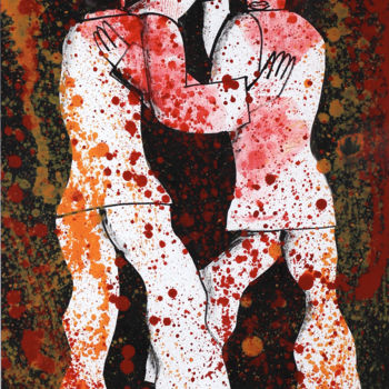 Painting titled "Danseurs de tango" by Collection Tango, Original Artwork, Ink