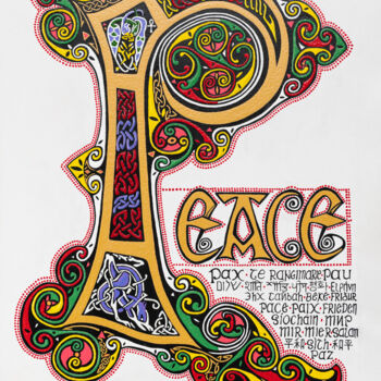 Pittura intitolato "PEACE" da Colm Hughes, Opera d'arte originale, Acrilico