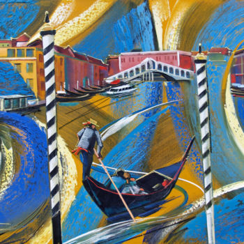 Peinture intitulée "VENISE "le pont Ria…" par Colo, Œuvre d'art originale