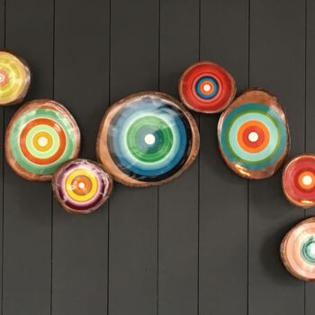 Escultura intitulada "Cercles colorés" por Colorame, Obras de arte originais, Objetos