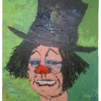 Painting titled "le clown au chapeau" by Michel Arnodo, Original Artwork