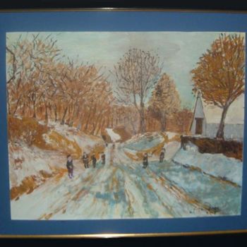 Peinture intitulée "sous bois enneige" par Michel Arnodo, Œuvre d'art originale