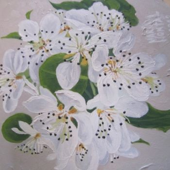 Pintura titulada "flores de peral" por María Montal Riba, Obra de arte original, Oleo
