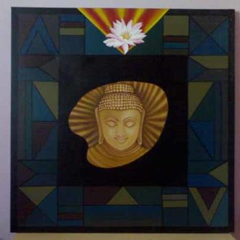 Painting titled "Buddha3.jpg" by Renu, Original Artwork, Oil