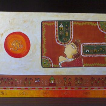 Painting titled "Traditional" by Renu, Original Artwork, Oil