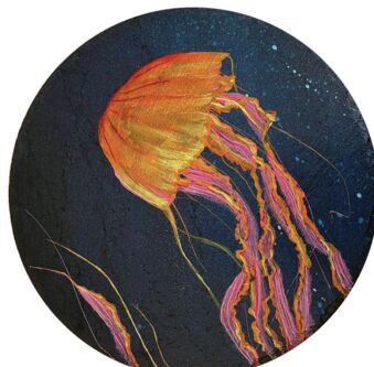 Peinture intitulée "Jellyfish" par Comains, Œuvre d'art originale, Acrylique