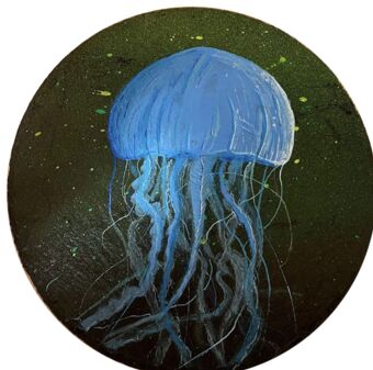 Painting titled "Jellyfish 2" by Comains, Original Artwork, Acrylic