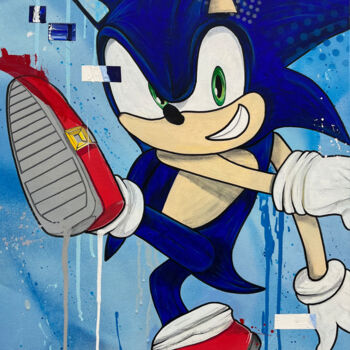 Painting titled "Sonic" by Comains, Original Artwork, Acrylic