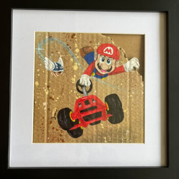"Mario kart" başlıklı Tablo Comains tarafından, Orijinal sanat, Akrilik Ahşap Sedye çerçevesi üzerine monte edilmiş