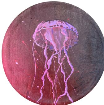 Pintura titulada "Jellyfish 3" por Comains, Obra de arte original, Acrílico
