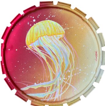 Peinture intitulée "Jellyfish 4" par Comains, Œuvre d'art originale, Acrylique