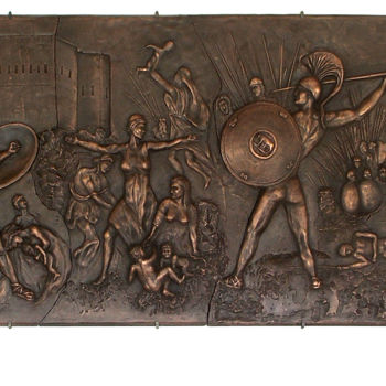 Scultura intitolato "ratto delle sabine" da Yuriy Satrini, Opera d'arte originale, Resina Montato su Metallo
