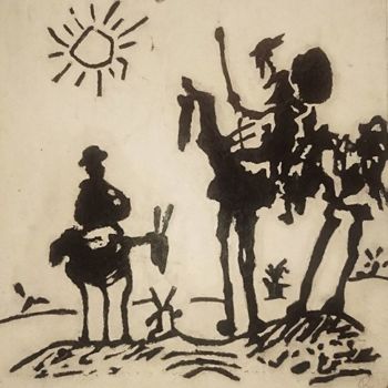 Painting titled "Don Quixote" by Congchuapao, Original Artwork, Chalk