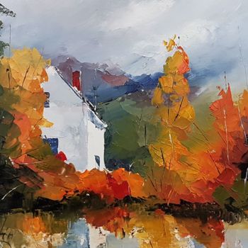 Ζωγραφική με τίτλο "Autumn Colors" από Constantin, Αυθεντικά έργα τέχνης, Λάδι