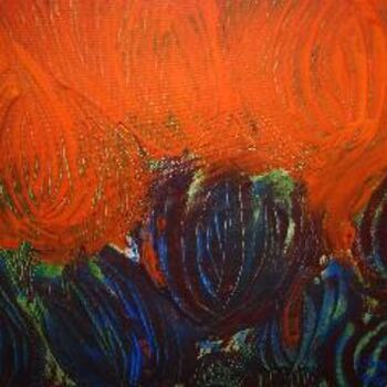 Peinture intitulée "orangepurple" par Lisa De Coninck-Matitaputty, Œuvre d'art originale