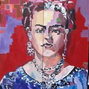 Painting titled "fridah quelle femme" by Lisa De Coninck-Matitaputty, Original Artwork