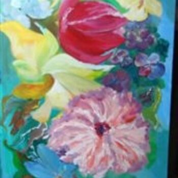 Malerei mit dem Titel "bloemenserie.JPG" von Lisa De Coninck-Matitaputty, Original-Kunstwerk