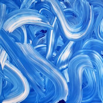 Картина под названием "Swirls in Blue and…" - Connie Whelan, Подлинное произведение искусства, Акрил