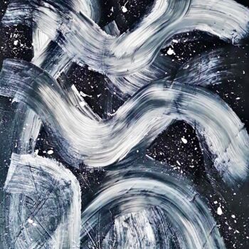 Картина под названием "black and white sky" - Connie Whelan, Подлинное произведение искусства, Акрил