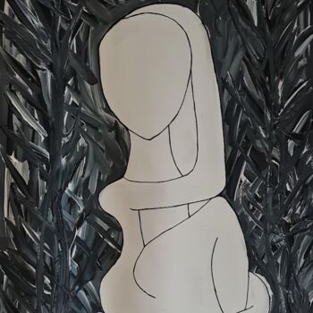 Schilderij getiteld "Abstract lady" door Connie Whelan, Origineel Kunstwerk, Acryl