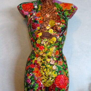 Sculpture titled "Floral mannequin 3" by Conrad Bloemers, Original Artwork, Acrylic