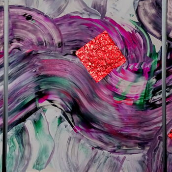"Pink scarlet (tript…" başlıklı Tablo Conrad Bloemers tarafından, Orijinal sanat, Petrol