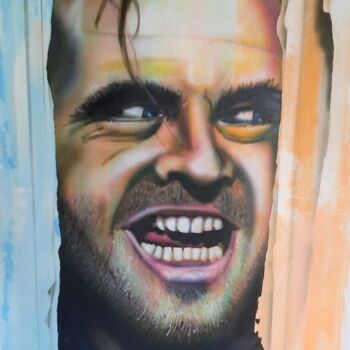 Painting titled "Here's Jonny" by Conrad Willemsen, Original Artwork, Airbrush Mounted on Wood Stretcher frame