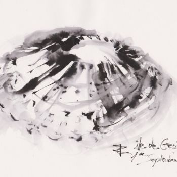 Malerei mit dem Titel "Effusion Chapeau Ch…" von Constance Robine, Original-Kunstwerk, Tinte