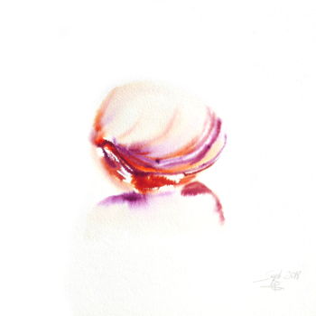 Painting titled "Effusion pourpre" by Constance Robine, Original Artwork, Watercolor