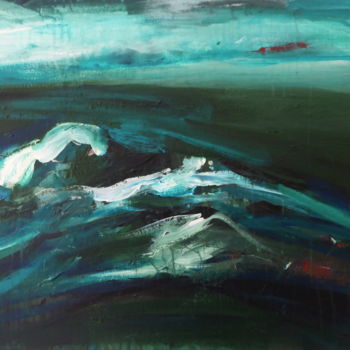 Peinture intitulée "Lueur Océane - Wave…" par Constance Robine, Œuvre d'art originale, Acrylique Monté sur Châssis en bois