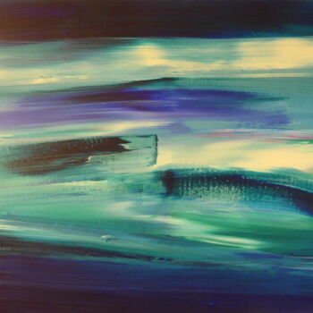 Malerei mit dem Titel "Blue Dream Horizon" von Constance Robine, Original-Kunstwerk, Acryl Auf Keilrahmen aus Holz montiert