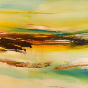Pintura titulada "Yellow Horizon" por Constance Robine, Obra de arte original, Acrílico Montado en Bastidor de camilla de ma…