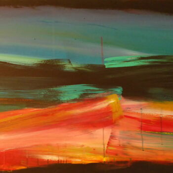 绘画 标题为“Colorful Horizon” 由Constance Robine, 原创艺术品, 丙烯 安装在木质担架架上