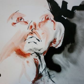Pintura titulada "Masque sanguine II" por Constance Robine, Obra de arte original, Tinta