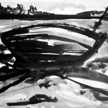 Peinture intitulée "Marine II" par Constance Robine, Œuvre d'art originale, Encre