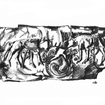Zeichnungen mit dem Titel "chaudron de rynkeby" von Constance Robine, Original-Kunstwerk