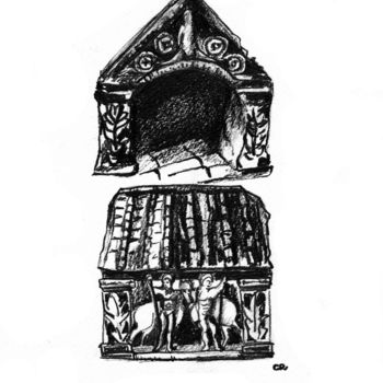 Drawing titled "edicule de mayence…" by Constance Robine, Original Artwork