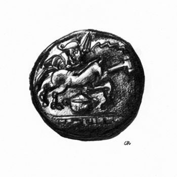 Dibujo titulada "monnaie epona glaiv…" por Constance Robine, Obra de arte original