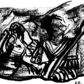 Zeichnungen mit dem Titel "pilier des nautes d…" von Constance Robine, Original-Kunstwerk