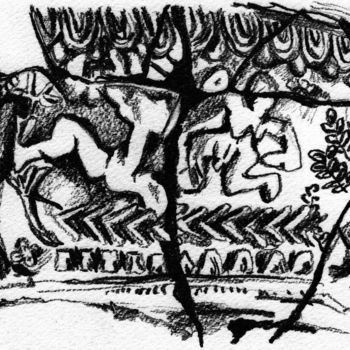 Disegno intitolato "smertulus sacrifian…" da Constance Robine, Opera d'arte originale