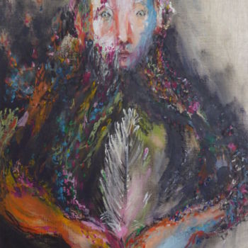 Картина под названием "Pluma I" - Constance Robine, Подлинное произведение искусства, Масло
