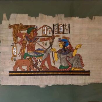 Pintura intitulada "Egyptian papyrus pa…" por Constanta P, Obras de arte originais, Pigmentos