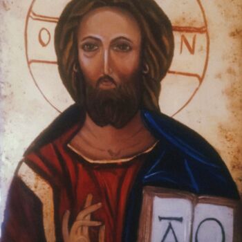 Painting titled "Jesus Christ" by Constanta P, Original Artwork, Oil