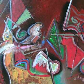 Pittura intitolato "Geometrized Space.…" da Constantin Galceava, Opera d'arte originale, Olio