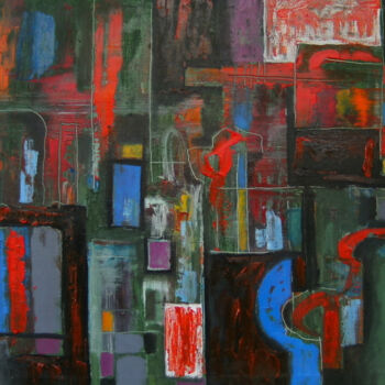 Painting titled "Composition, Origin…" by Constantin Galceava, Original Artwork, Oil